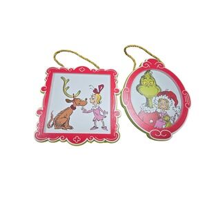 Dr Seuss The Grinch Christmas Ornaments Set of 2 Hobby Lobby Wood Cindy Lou Max